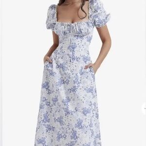 House of CB Felizia Floral Puff Sleeve Maxi Dress